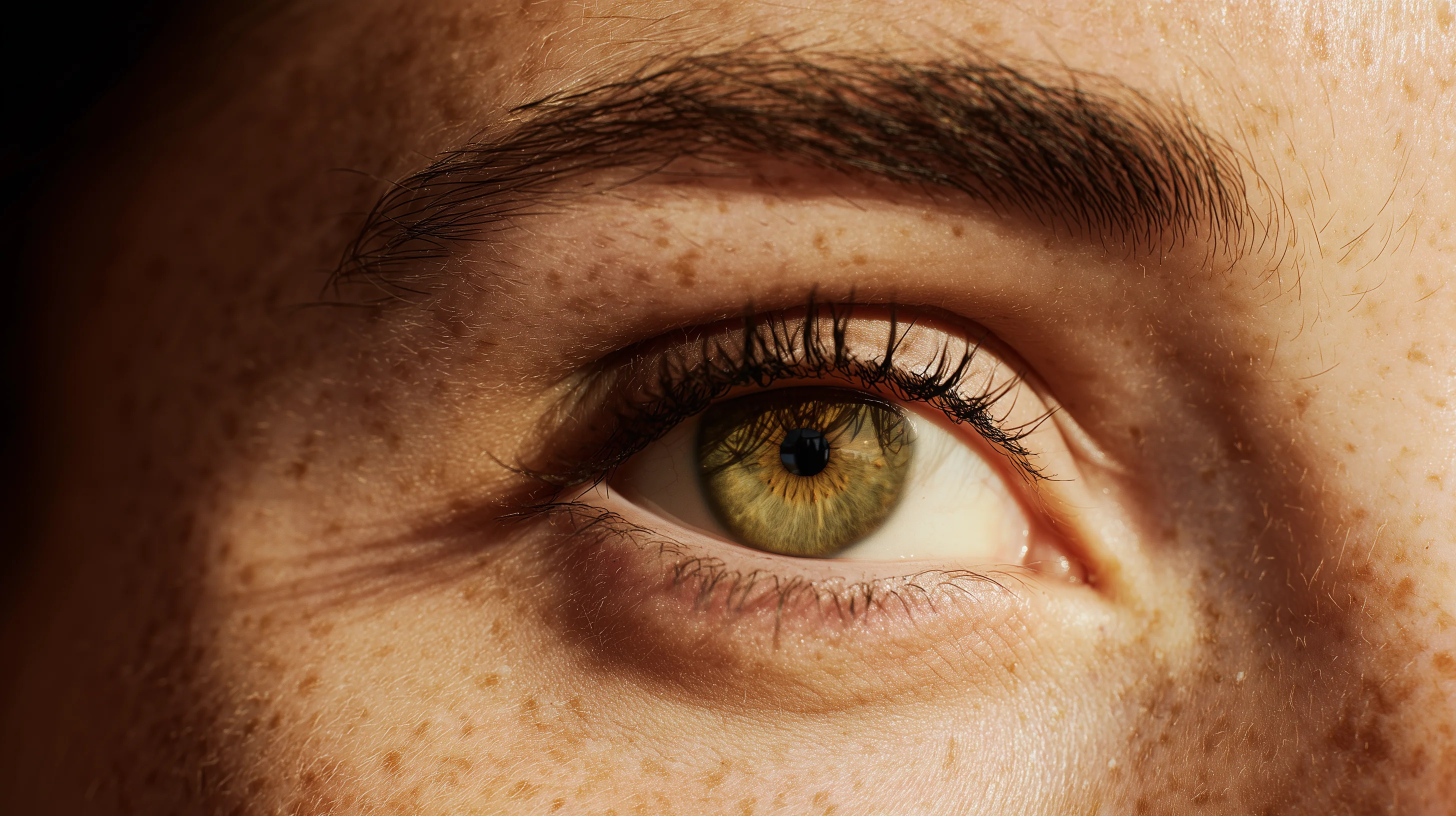 Close-up of an eye showing the iris colour and pattern detail the AI analyses